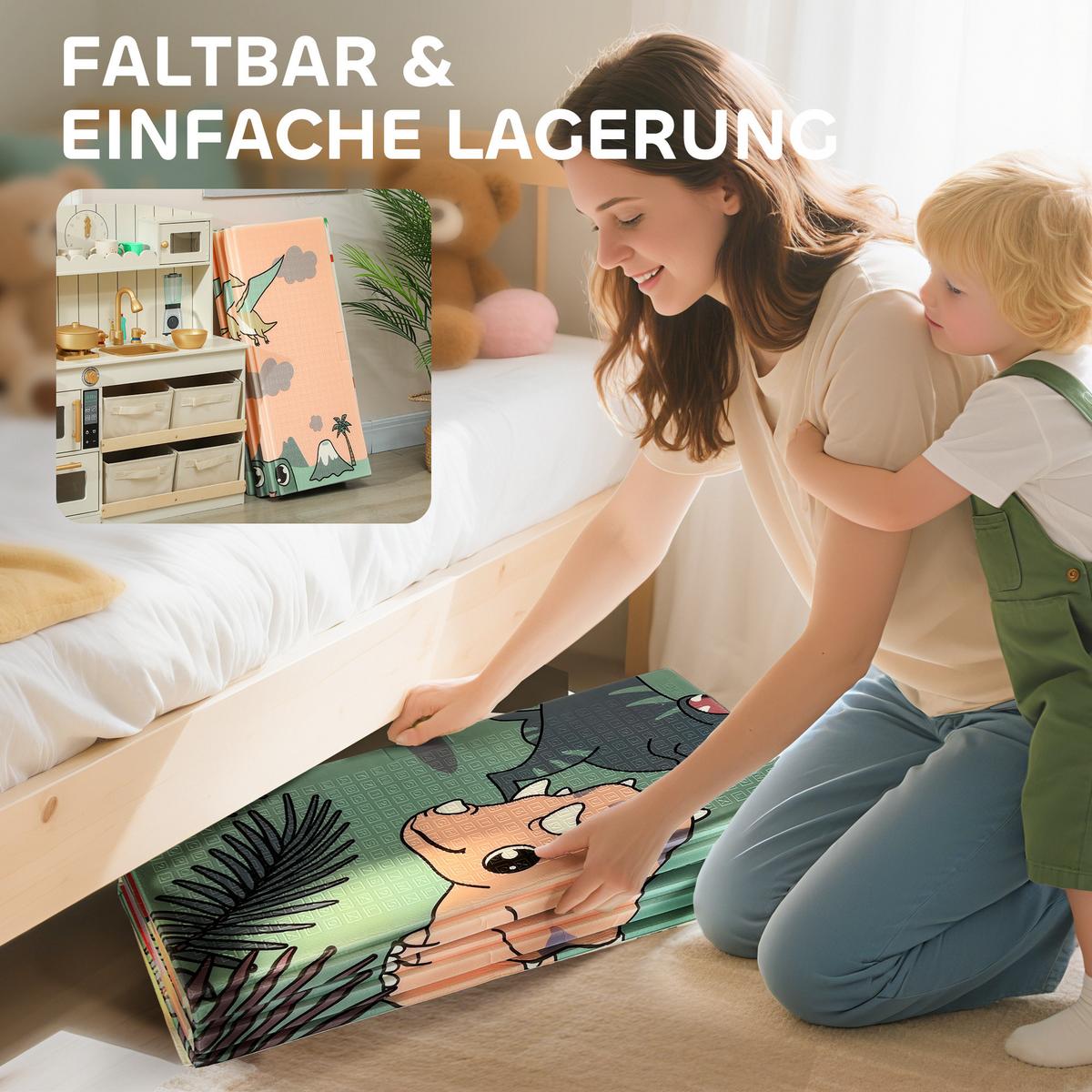 SPIELMATTE aus XPE Mehrfarbig - Multicolor/Grün, Kunststoff (176/196cm) - AIYAPLAY