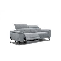 SOFA AVENA 3-Sitzer mit 1 Relaxfunktion, silberfarben - Silberfarben, Holzwerkstoff/Textil (204/80/108cm) - Wozimo