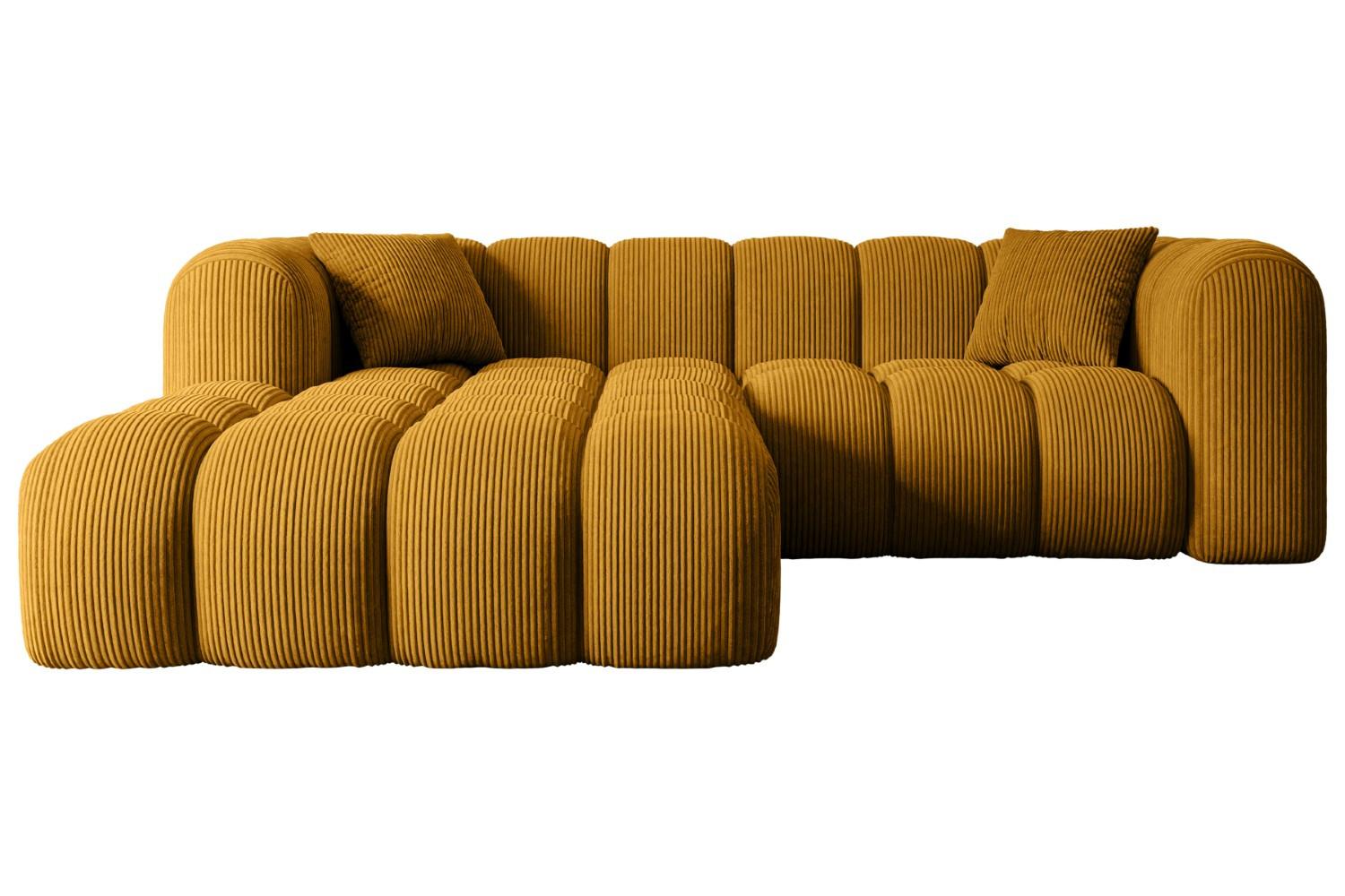 ECKSOFA Ottomane Links OLEA-L1 - 231x173x74 cm Senfgelb - Currygelb/Schwarz, Holzwerkstoff/Kunststoff (190/242cm) - ALTDECOR