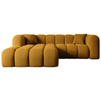 ECKSOFA Ottomane Links OLEA-L1 - 231x173x74 cm Senfgelb - Currygelb/Schwarz, Holzwerkstoff/Kunststoff (190/242cm) - ALTDECOR