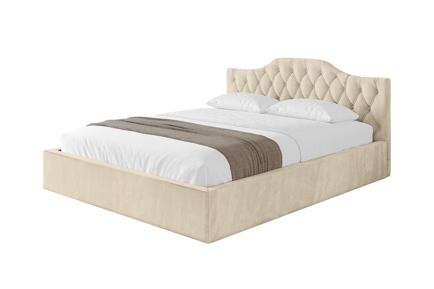 POLSTERBETT mit Bettkasten und Lattenrost, Boxbett ohne Matratze - FALIO-V1 180x200 Beige - Ecru, Holzwerkstoff/Textil (180/200cm) - ALTDECOR