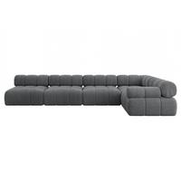 ECKSOFA modulares Sofa Mende-L3 - 380x190x70 cm Dunkelgrau Cord - Dunkelgrau, Holzwerkstoff/Textil (380/190cm) - ALTDECOR