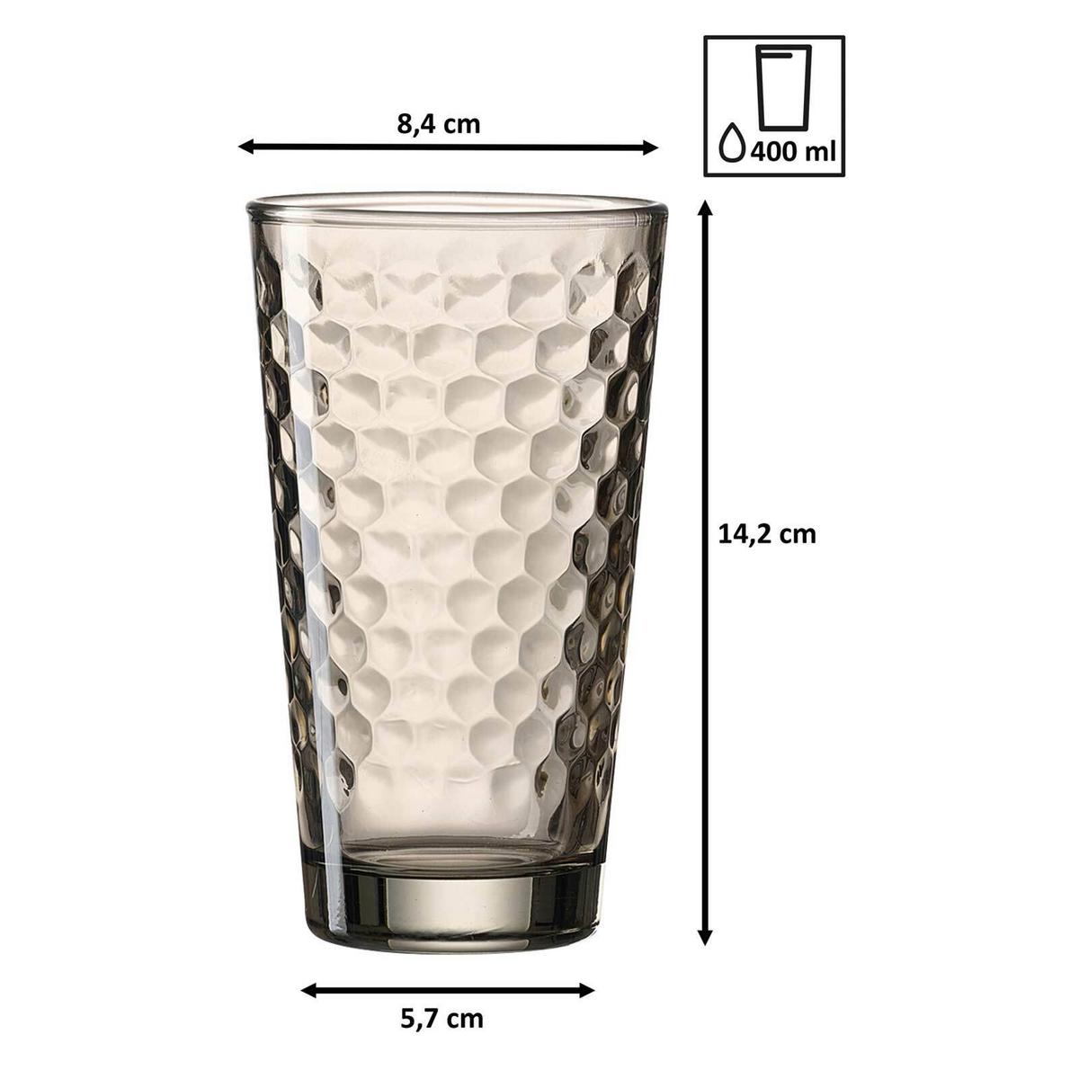 LONGDRINKGLÄSER Favo Braun 400 ml 12er Set - Braun, Glas (0.4L) - Ritzenhoff Breker