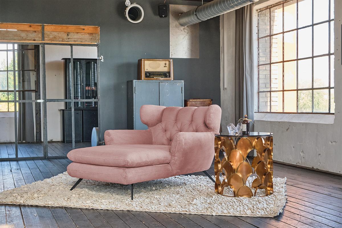 LONGSEAT CHAMRE Rosé Cord - Schwarz/Rosa, Textil/Metall (130/95/160cm) - KAWOLA