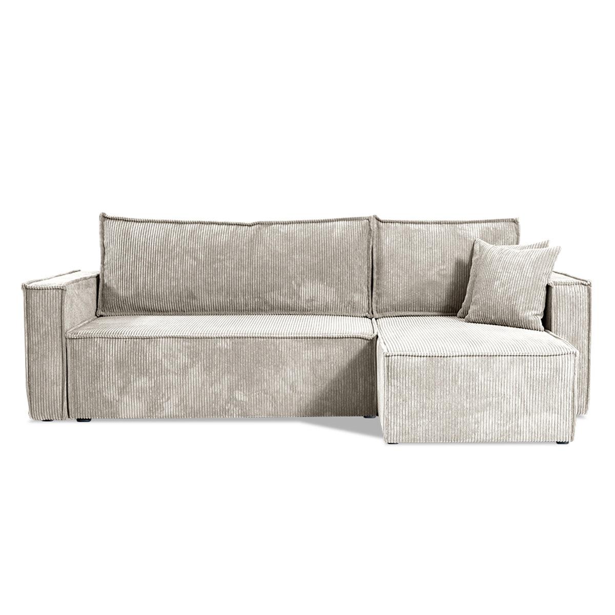 ECKSOFA Ezekiel 3 Sitzplätze Weiß - Weiß, Holz (236/145cm) - Petits-meubles