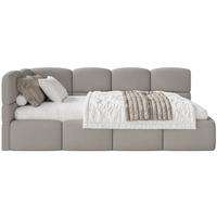 JUGENDBETT Cloudy Hellbraun 120 x 200 cm - Hellbraun/Schwarz, Kunststoff/Textil (120/200cm) - Selsey
