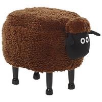 TIERHOCKER Braun Sheep 35/55/40 cm - Braun, Kunststoff/Textil (55/40/35cm) - Beliani