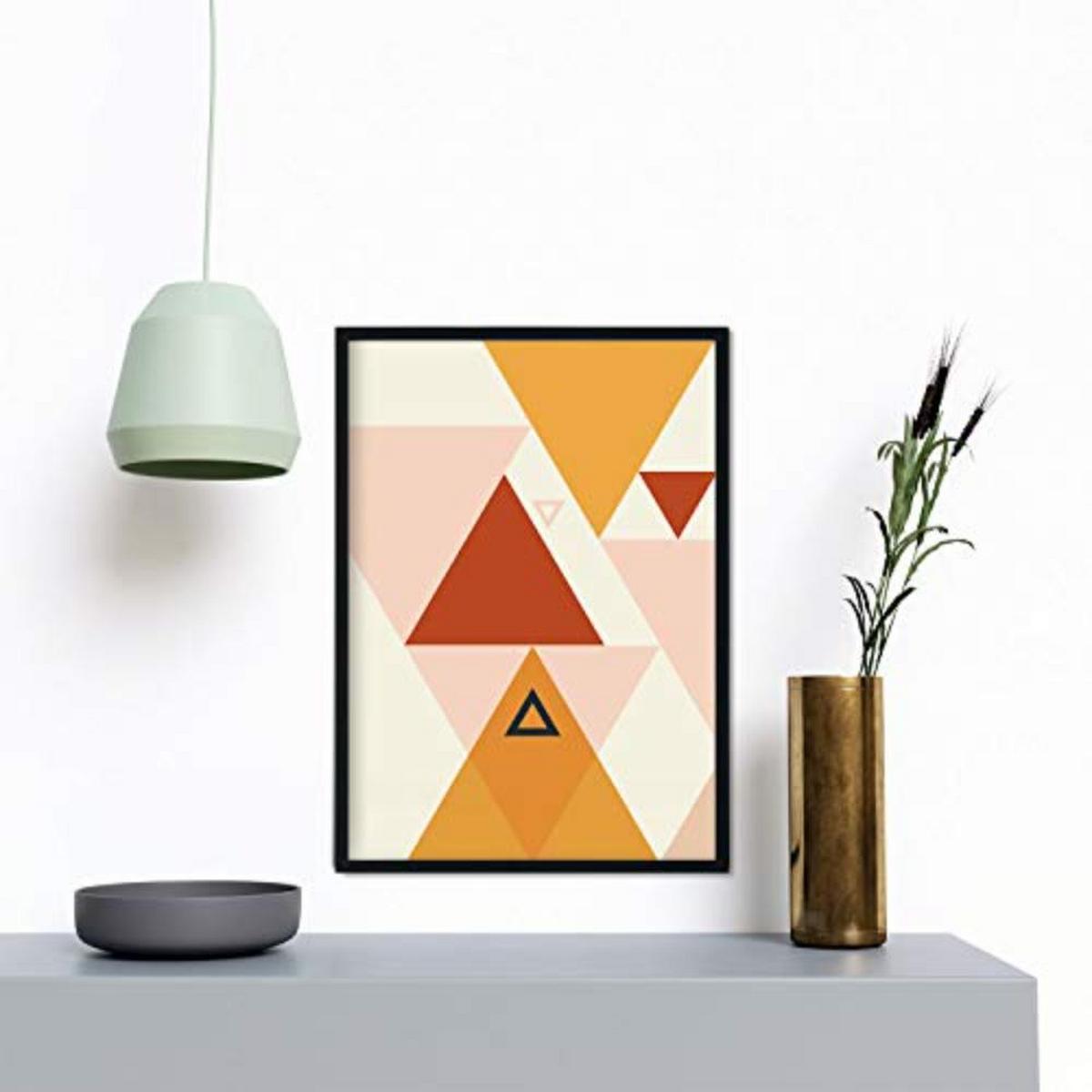 POSTER Set mit 4 Konstruktivität, Saharasand A4 Schwarzer Rahmen - Schwarz, Papier (29.7/3cm) - Nacnic