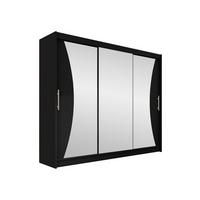 KLEIDERSCHRANK Aston IV - Silberfarben/Schwarz, Holzwerkstoff/Kunststoff (250/215/58cm) - MIRJAN24