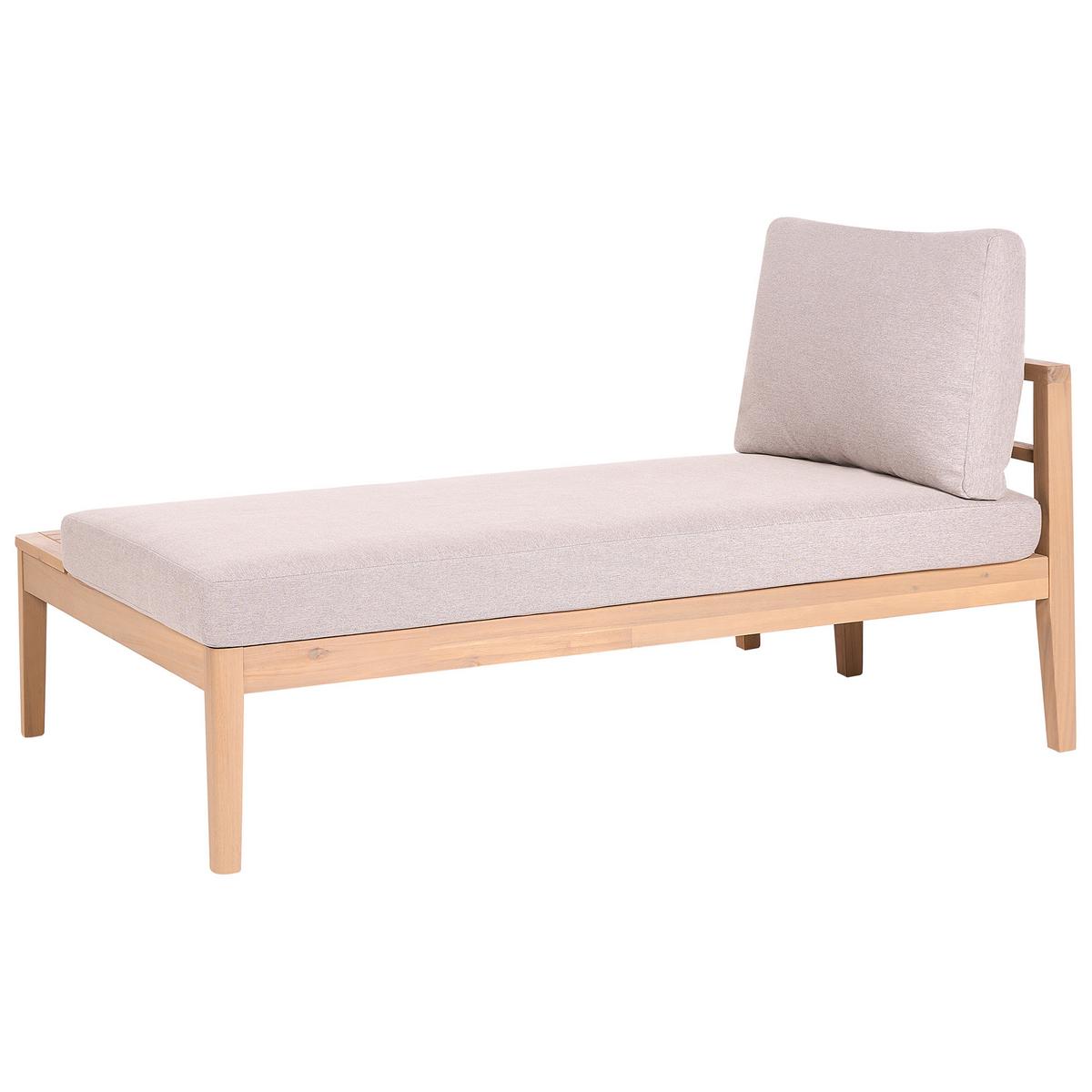 LOUNGE-SET mit Tisch 3-Sitzer Akazienholz Hellbraun Talla - Hellbraun/Beige, Holz - Beliani