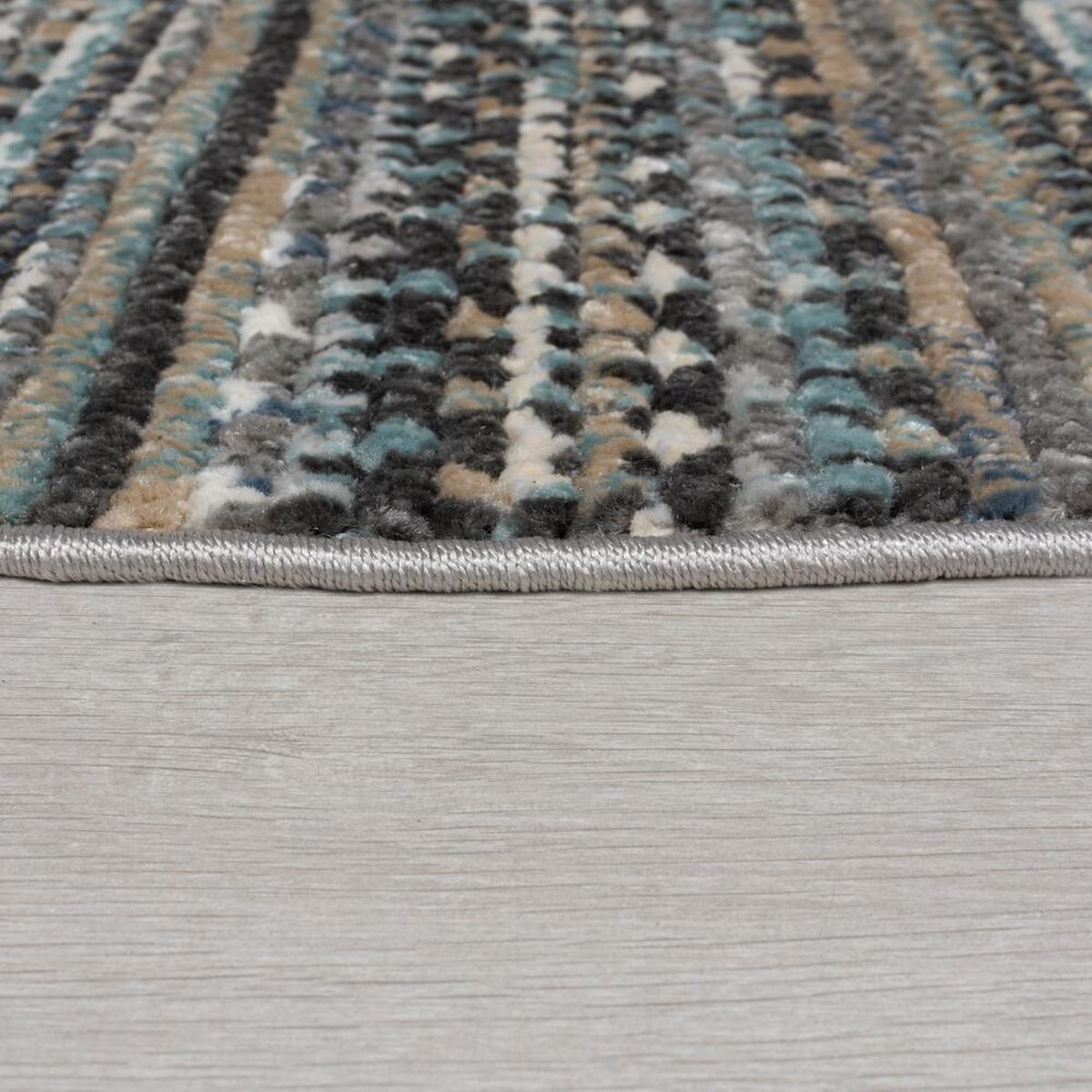TEPPICH PERRAN, gestreift, Blau, Ø 160 cm - Blau, Textil (160/160cm) - KADIMA DESIGN