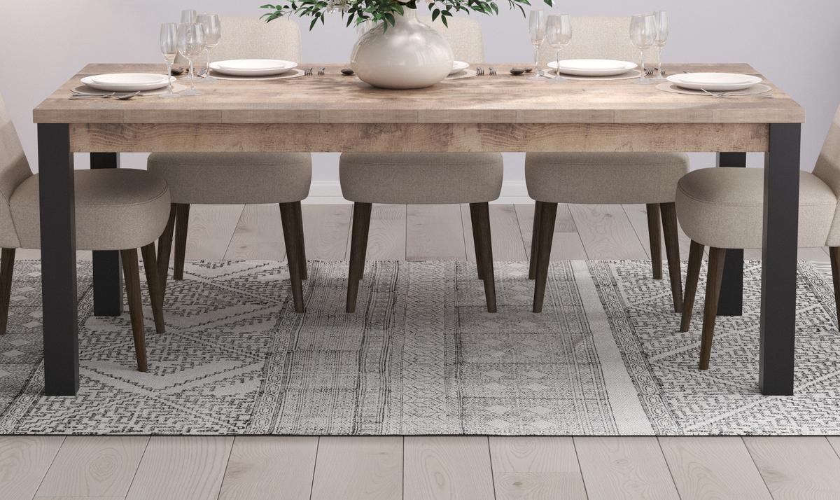 ESSTISCH Eiche Tabak, schwarz Küchentisch 200 x 90 cm - Eichefarben/Schwarz, Holzwerkstoff (100/200/77cm) - Top.Furn