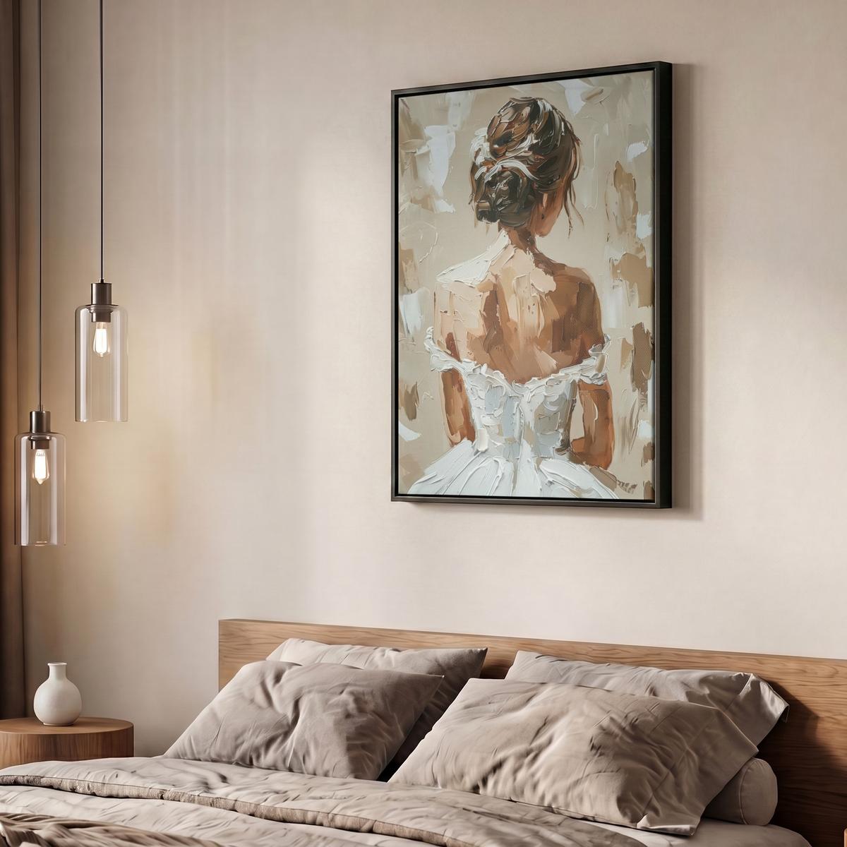 LEINWAND Bilder mit Rahmen - Frau - Farbe - Abstrakt - Beige - Modern - 50x70 - Sandfarben, Textil (50/70cm) - MuchoWow