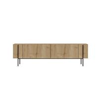 TV-MÖBEL mit 2 klappbaren Türen und Metallfüßen 31,4/160/45,6 cm - Eichefarben, Holzwerkstoff (31.4/45.6/36cm) - Calicosy