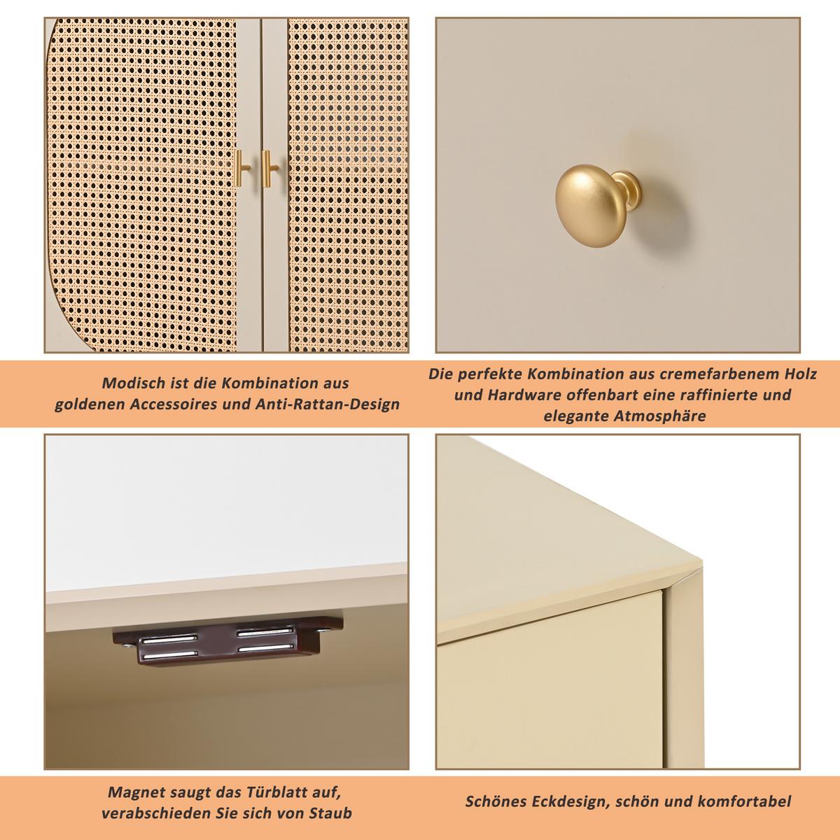 SIDEBOARD Cremeweiß 120/40/82,5 cm - Creme, Holzwerkstoff (40/83/120cm) - Urban Meuble