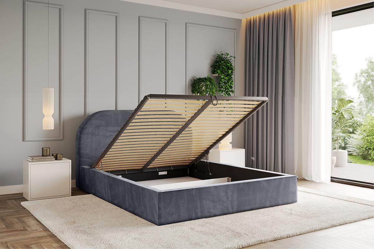 POLSTERBETT mit Bettkasten und Lattenrost, Boxbett ohne Matratze - TIVON 180x200 Dunkelgrau - Dunkelgrau, Holzwerkstoff/Textil (180/200cm) - ALTDECOR
