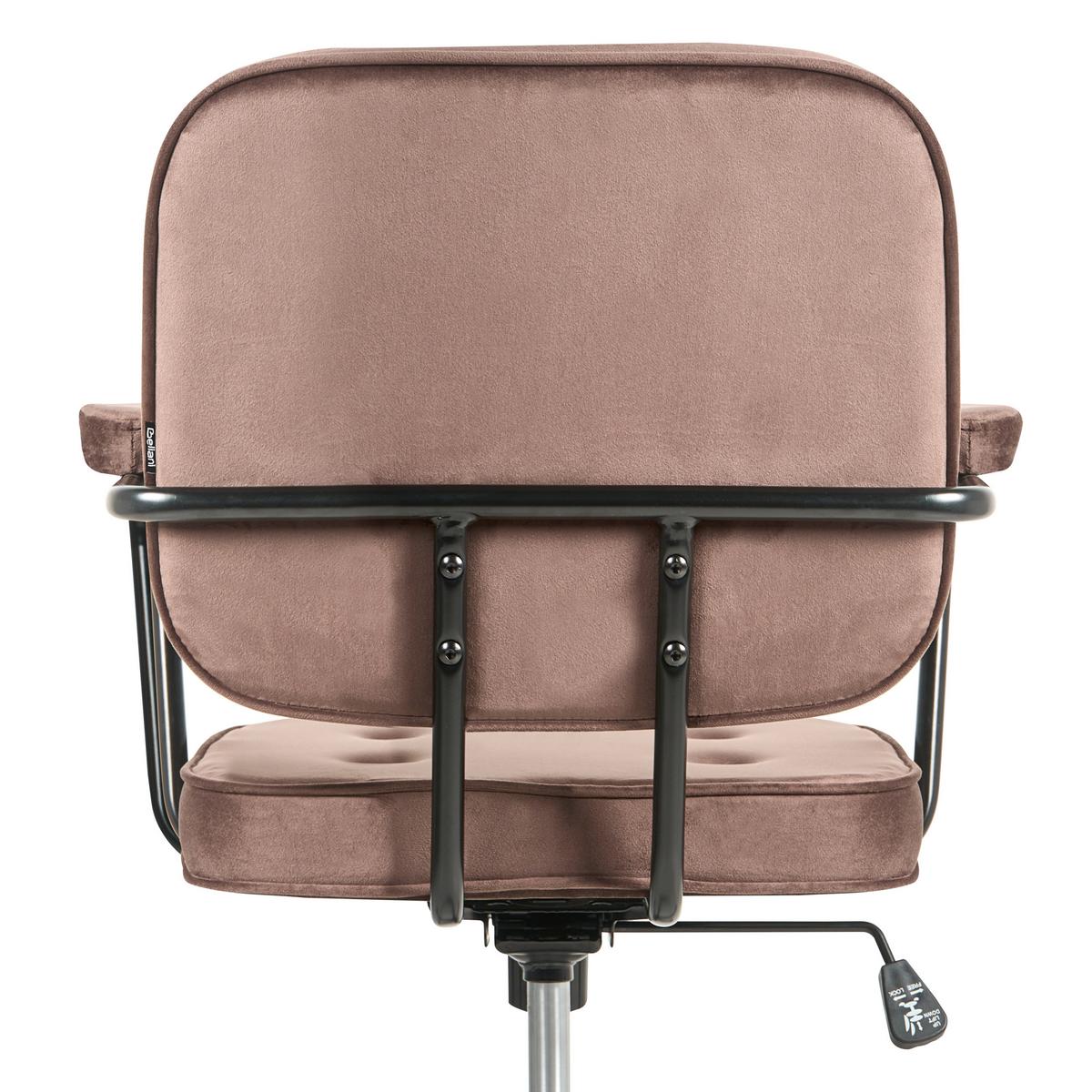 SCHREIBTISCHSTUHL Samtstoff Braun Pawnee - Braun, Textil (64/88/64cm) - Beliani