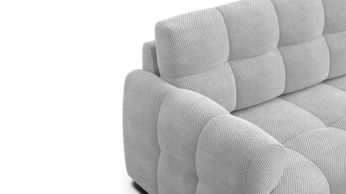 ECKSOFA MELLOW 5-Sitzer, hellgrau - Hellgrau/Schwarz, Holz/Textil (283/191cm) - Wozimo