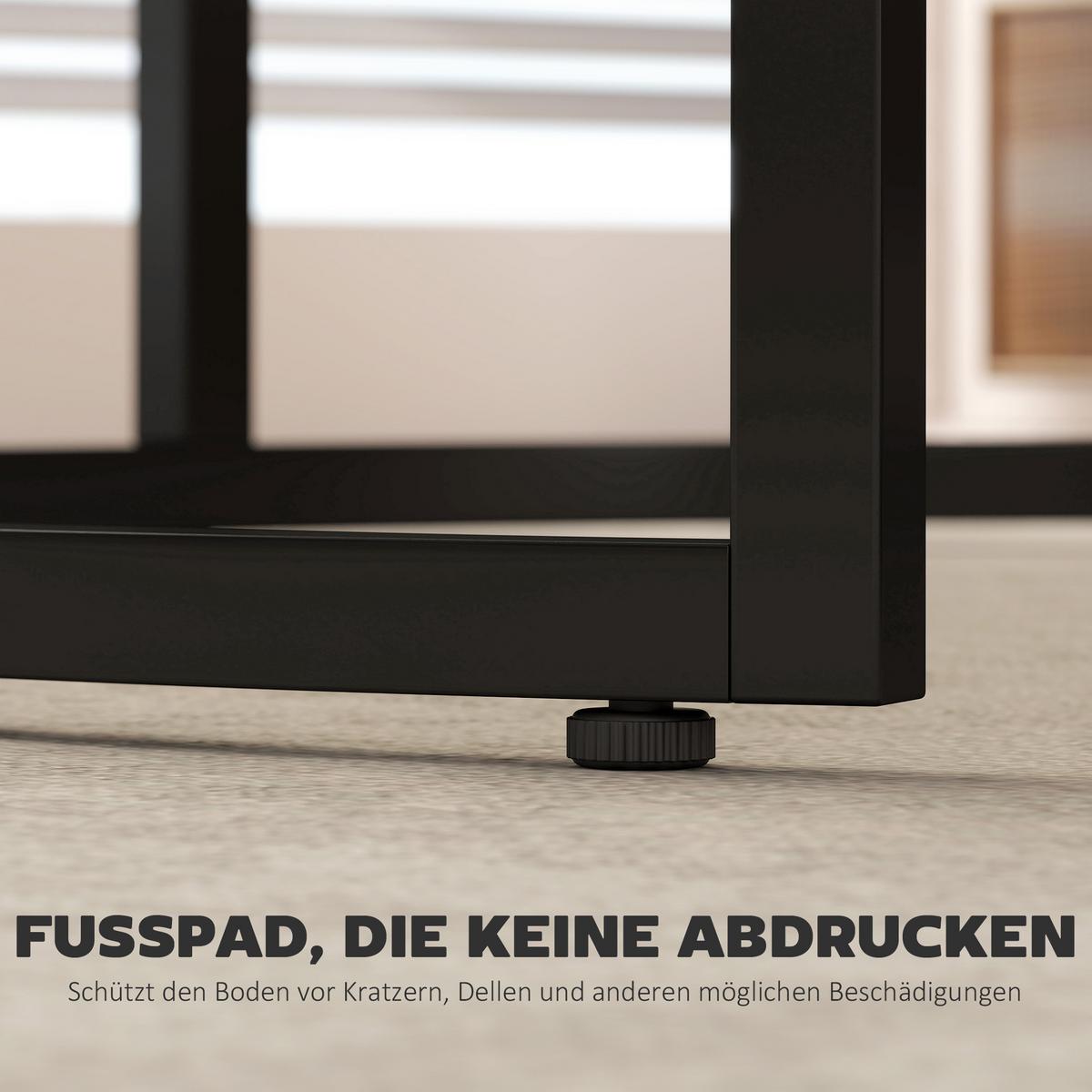 COUCHTISCH 2er Set Metall MDF Schwarz - Schwarz, Metall (78.5/78.5/46.5cm) - HOMCOM