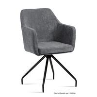 ARMLEHNSTUHL (8er-Set) Dijana 57x87x60 Schwarz/Grau - Schwarz/Grau, Kunststoff (60/87/57cm) - 58aufmkessel