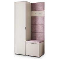 GARDEROBENSCHRANK LORI 95/181/51 cm Modern Garderobe-Set Kaschmir - Kaschmir/Lila, Holzwerkstoff (95/181/51cm) - MASSENO