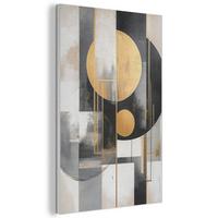 AKUSTIKBILD Abstrakt - Gold - Silber - Formen - Ästhetisch - Modern Wanddeko 60x90 cm - Goldfarben, Kunststoff (60/90/0.9cm) - MuchoWow