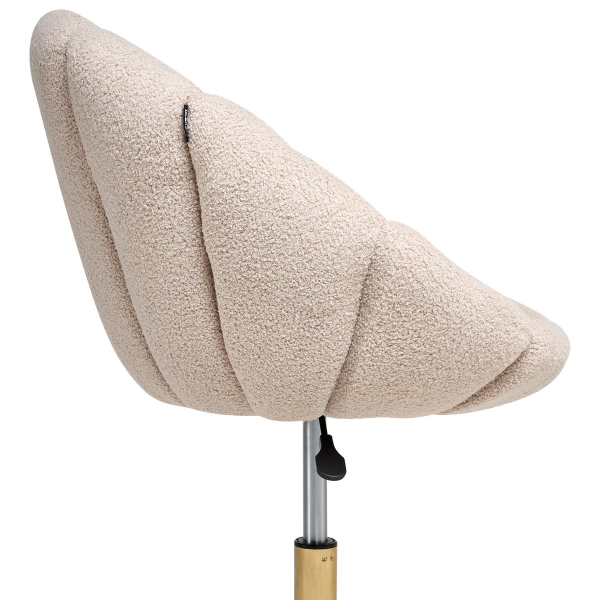 SCHREIBTISCHSTUHL Bouclé Beige Annabelle - Beige, Textil (66/81/39cm) - Beliani