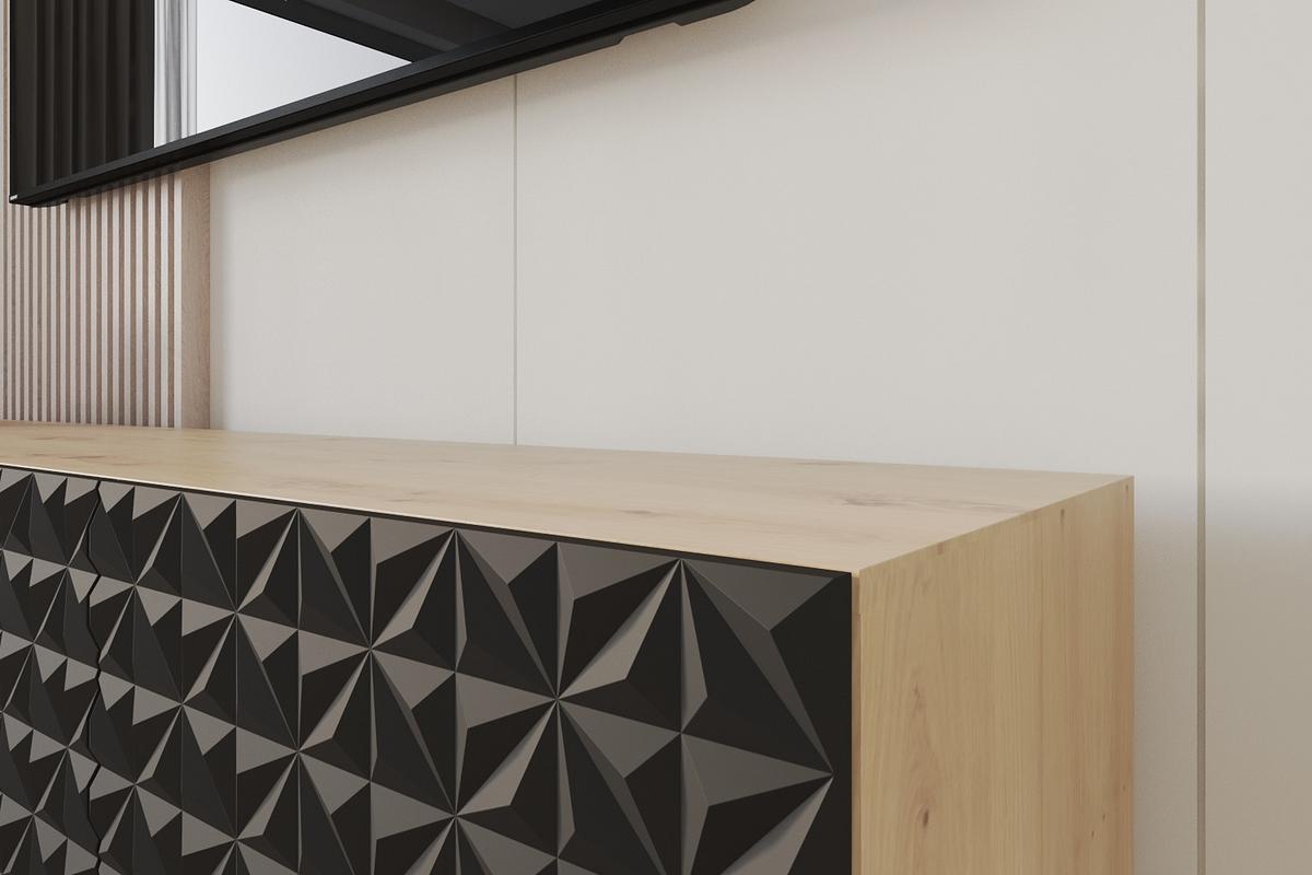 LOWBOARD VIRA-W 2x100x40x40 cm - Artisan / Schwarz - Schwarz, Holzwerkstoff (200/40/40cm) - ALTDECOR
