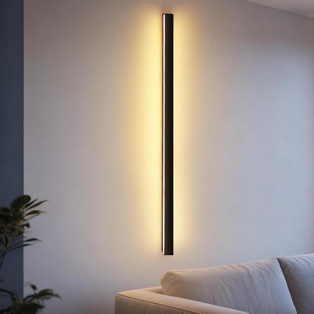 LED-WANDLEUCHTE Twinkle 2.5/3.8/100 cm - Schwarz, Metall (3.8/100/2.5cm) - ZMH