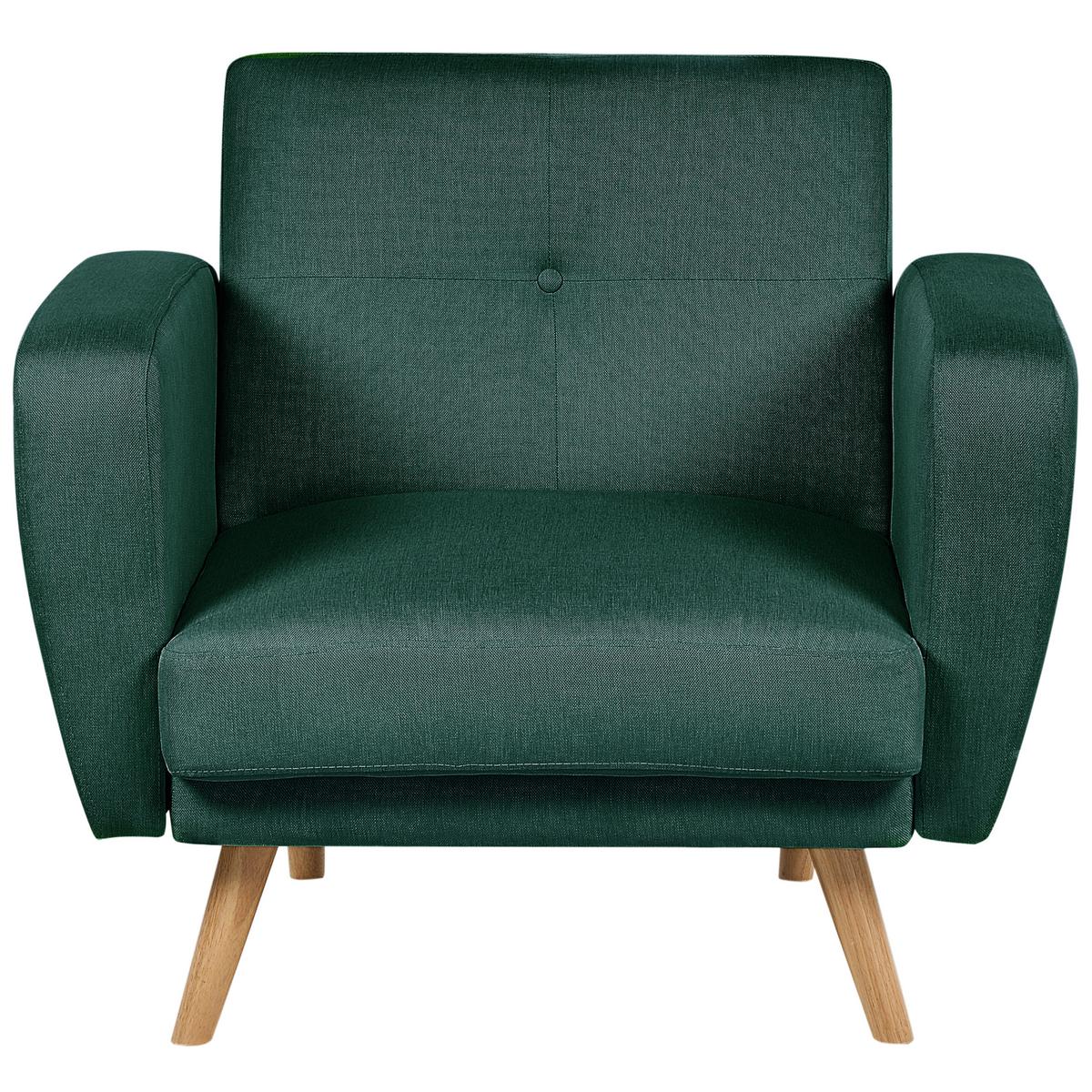 SESSEL Dunkelgrün Florli - Hellbraun/Grün, Textil (89/82/85cm) - Beliani