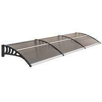 PULTVORDACH Polycarbonate Aluminium Braun Schwarz - Schwarz, Kunststoff/Metall (96/27/303cm) - Outsunny