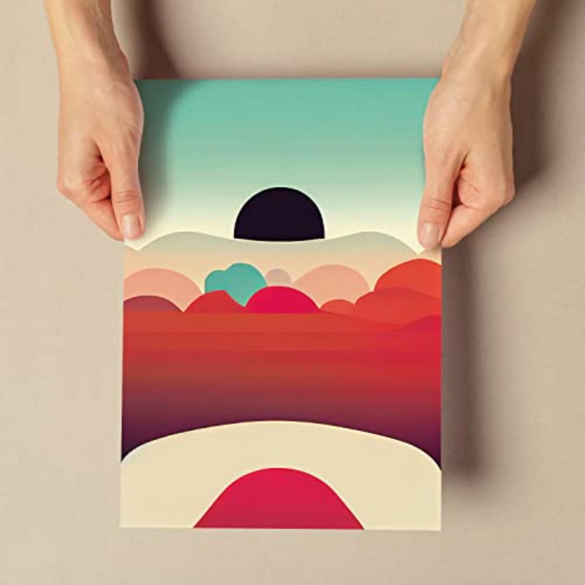POSTER Set mit 4 Wolken Abstrakt Moderne Galaxien A4 Rahmenlos - Klar, Papier (29.7/3cm) - Nacnic