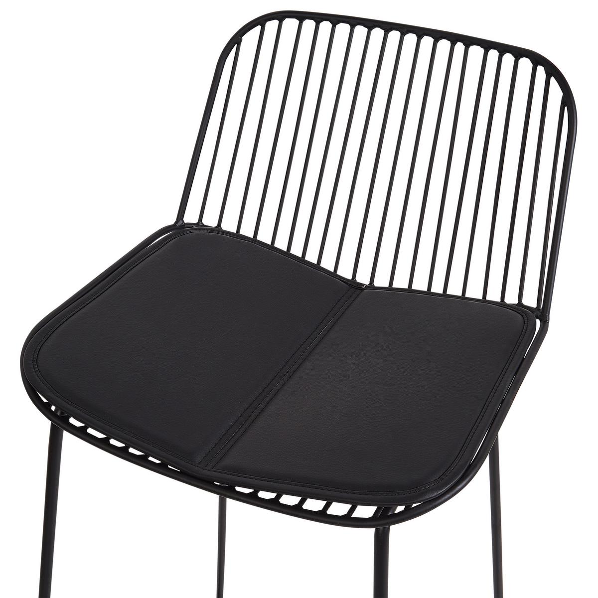 BARSTUHL 2er-Set Metall Schwarz Pensacola - Schwarz, Metall (49/99/49cm) - Beliani