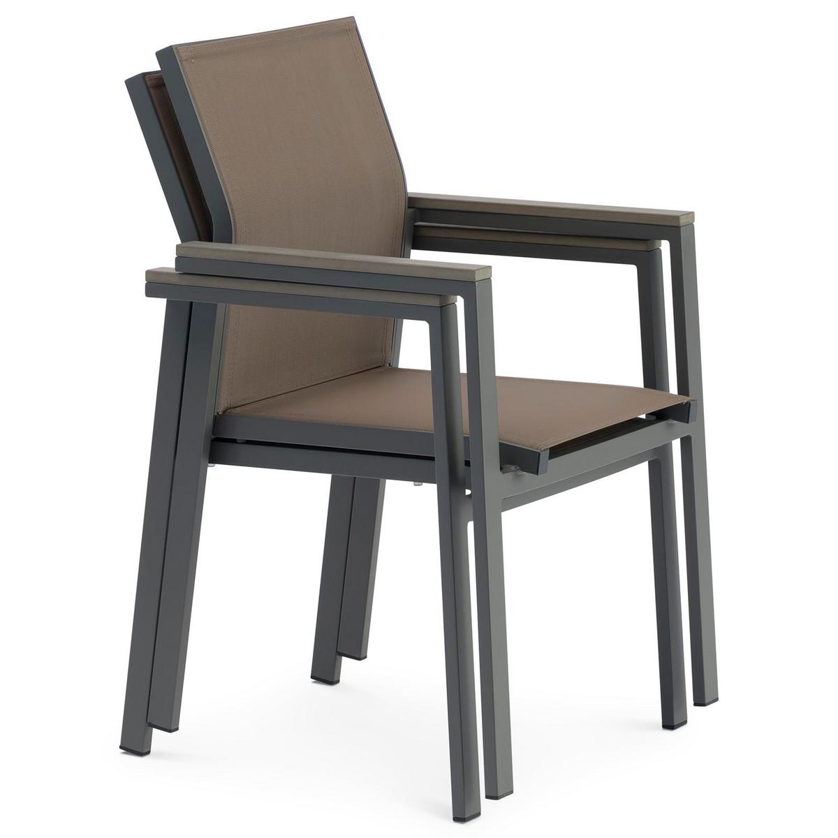 GARTENSTÜHLE WINDY 6ER-SET - Grau, Textil (56/87/58cm) - IDIMEX