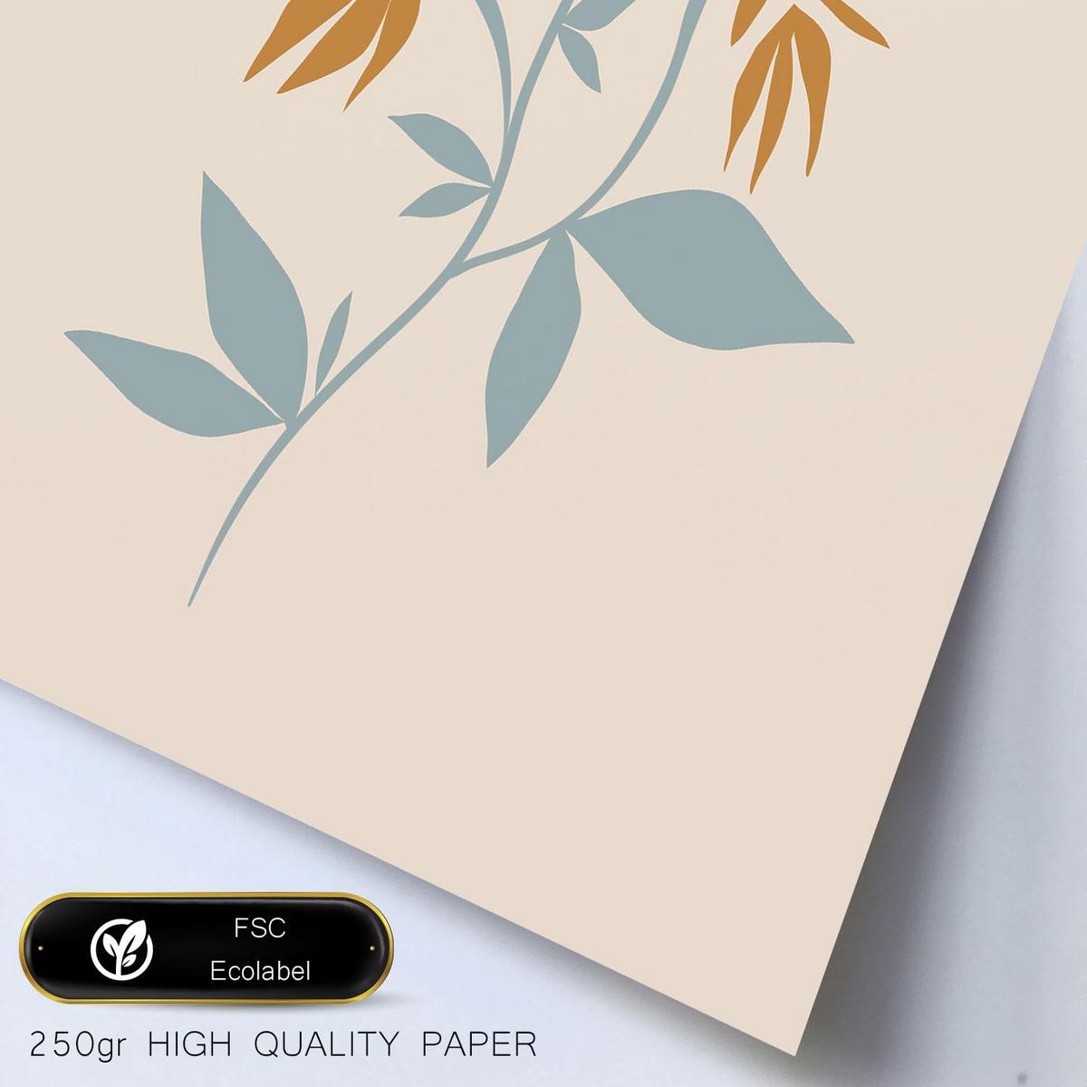 POSTER Set Mit 6 Ethikstile 2 In Blume Zusammenfassung Ästhetische Dekorative Gemälde Für Ihr Wohnzimmer, Schlafzimmer, Zuhause A3 & A4 Weißer Rahmen - Weiß, Papier (29/3cm) - Nacnic