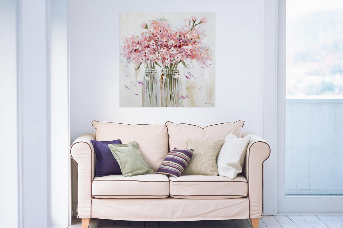 ÖLGEMÄLDE 80/80 cm - Pink, Holz/Textil (80/80cm) - KUNSTLOFT