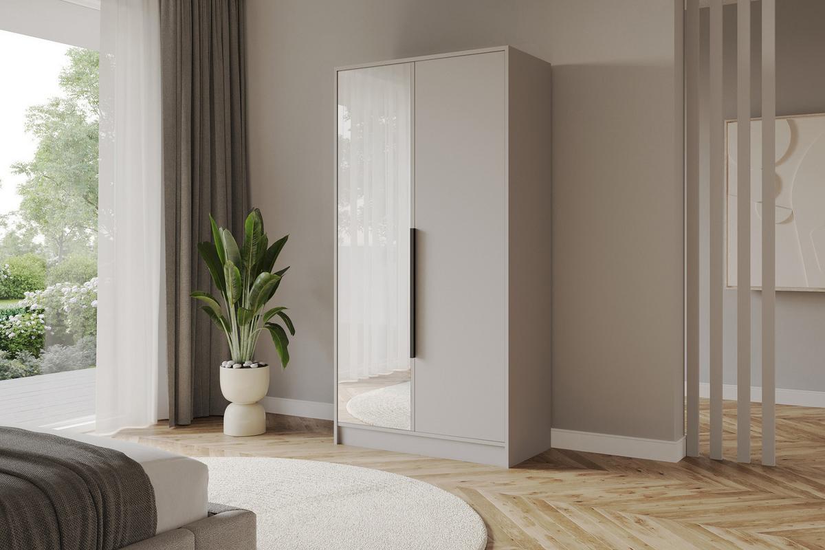 KLEIDERSCHRANK - LESE - 102 - Kaschmir - Kaschmir/Schwarz, Holzwerkstoff (102/200/51cm) - ALTDECOR