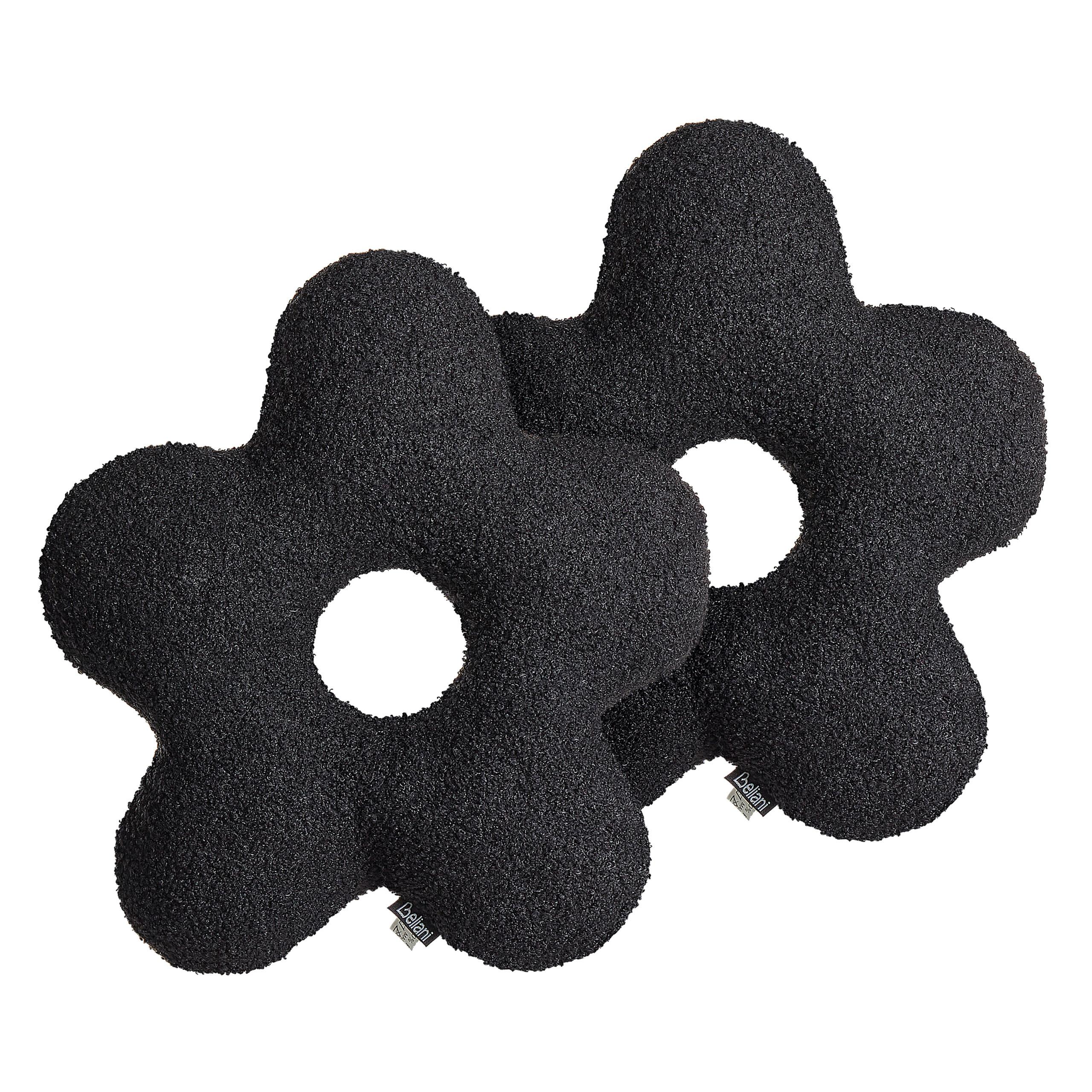 DEKOKISSEN 2er-Set Schwarz 40/40 cm Camponula - Schwarz, Kunststoff (40/40cm) - Beliani