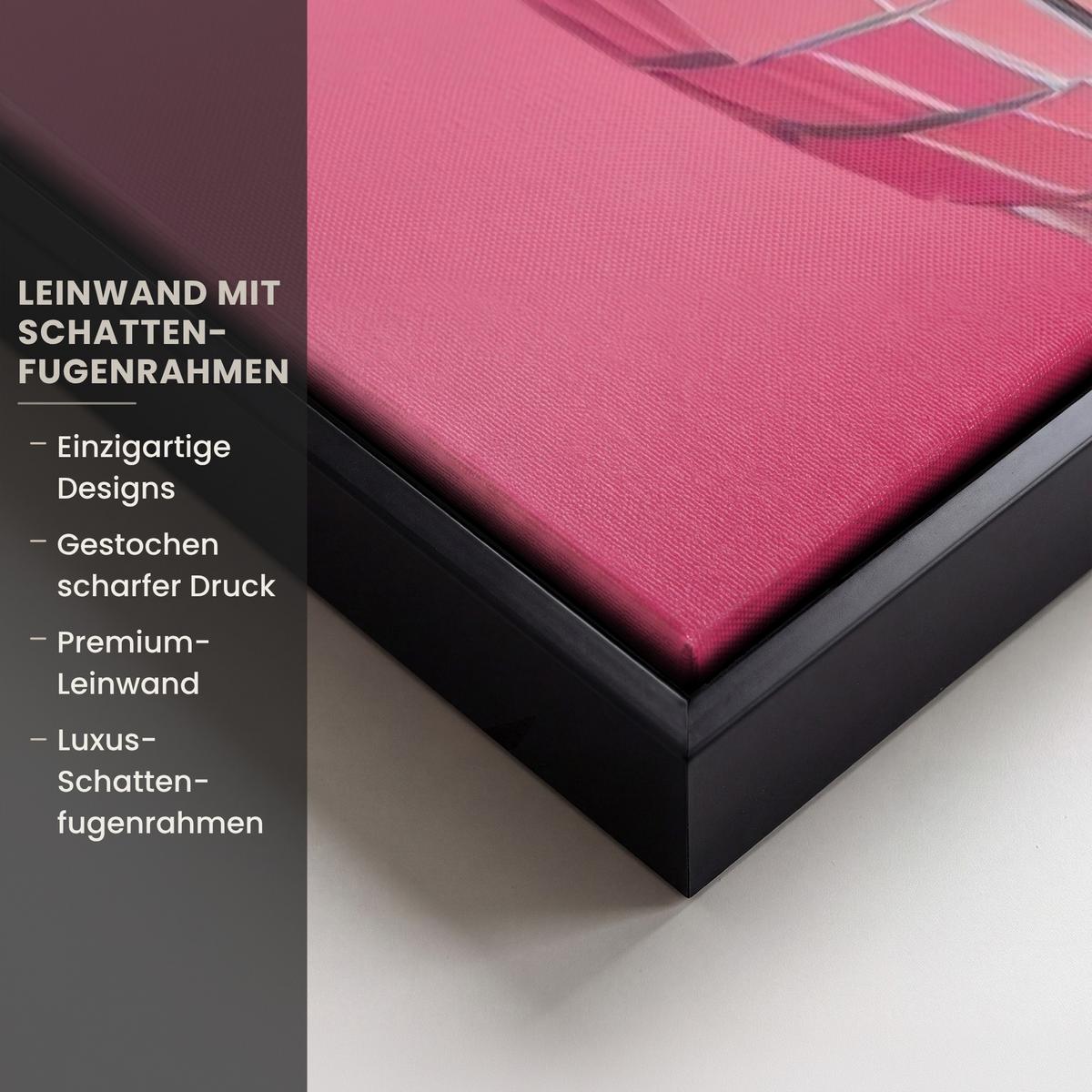 LEINWAND Bilder mit Rahmen - Schleife - Discoball - Kaninchen - 60x90 - Pink, Textil (60/90cm) - MuchoWow