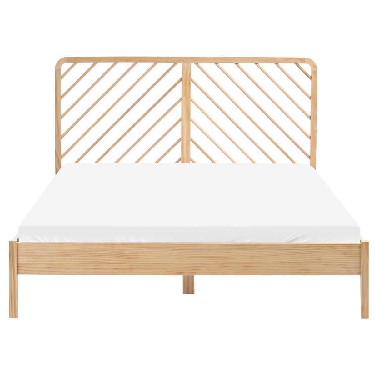 BETT mit Lattenrost 160/200 cm Kiefernholz Hellbraun Sephos - Hellbraun, Holz (160/200cm) - Beliani