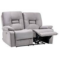 SOFA elektrisch verstellbar 2-Sitzer Samtstoff Grau Bergen - Dunkelgrau, Textil (149/101/72cm) - Beliani