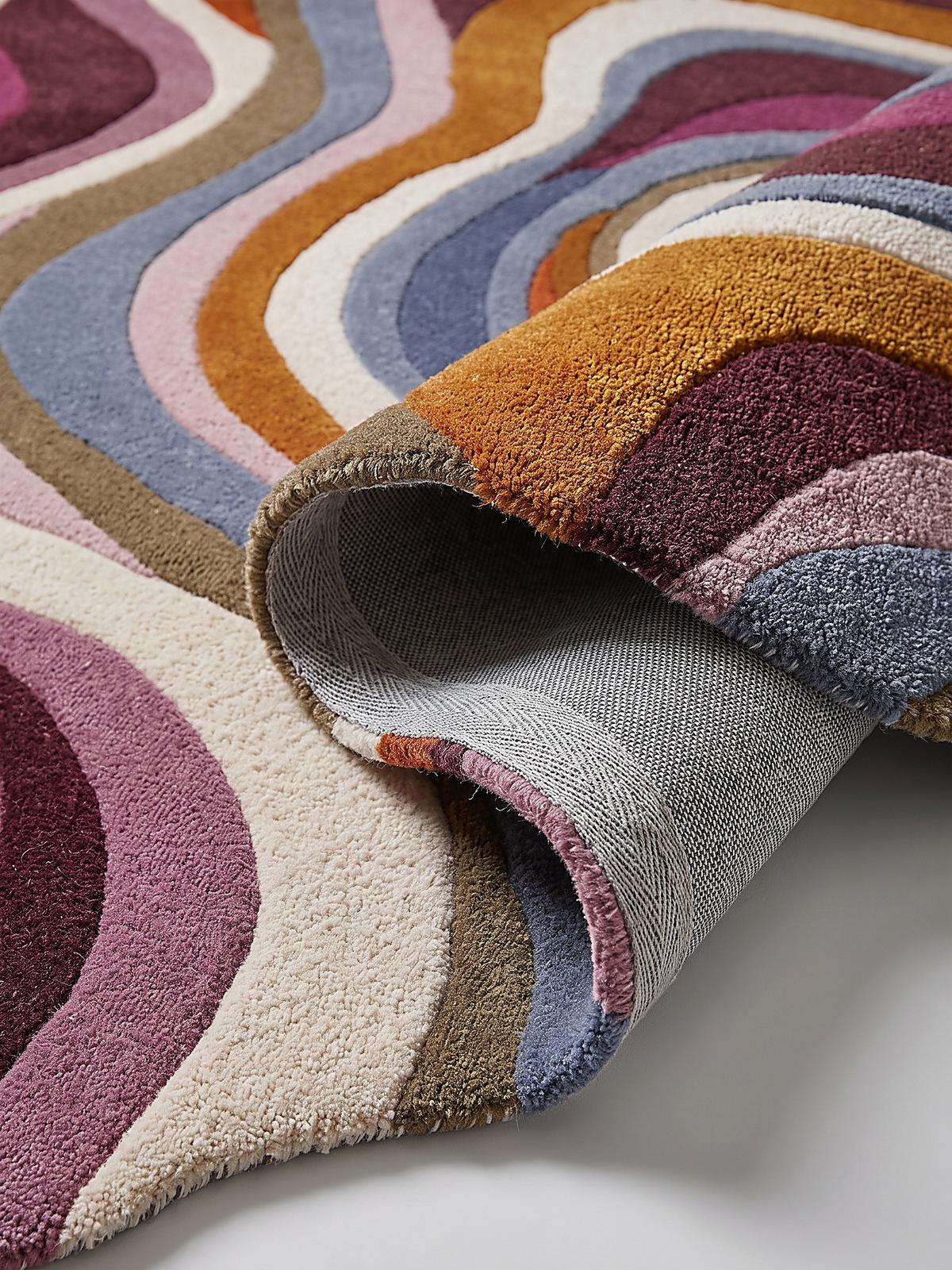 TEPPICH aus Wolle, handgetuftet, EFFRA, in Multi, Wellen-Swirl, 160 x 230 cm - Multicolor, Textil (160/230cm) - KADIMA DESIGN