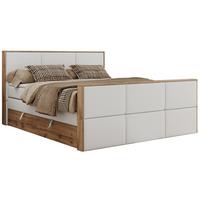 BOXSPRINGBETT ALBERO 2 KING DUO 160/200 Weiß Kunstleder - H4 - Weiß, Holz/Textil (160/200cm) - MKS