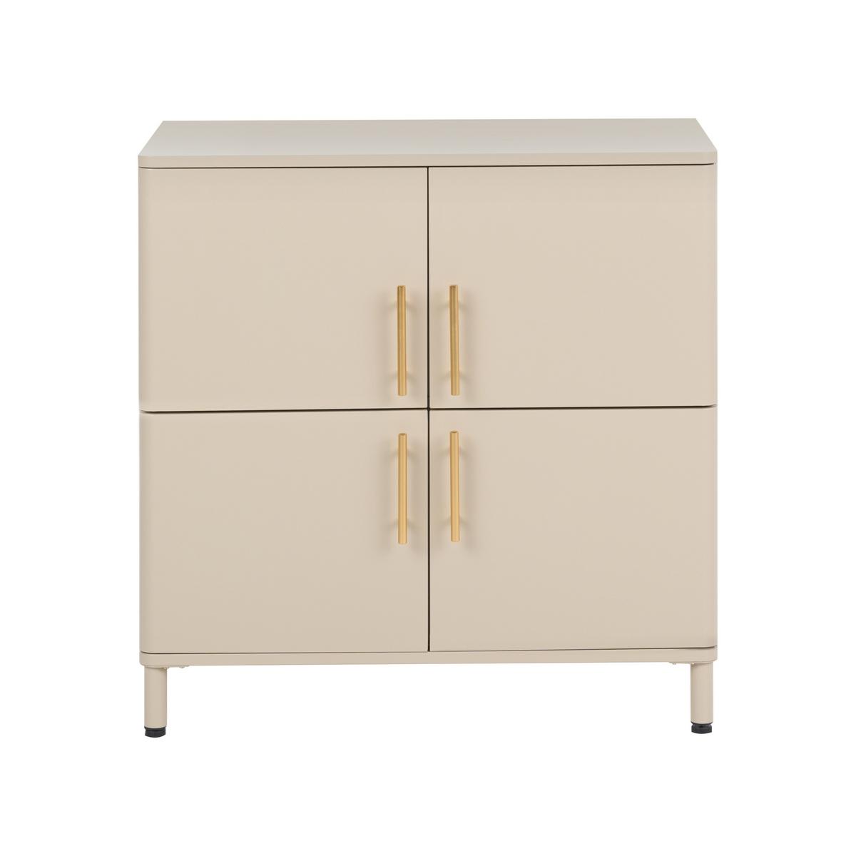 SIDEBOARD mit 4 Türen Metall Beige Ombura - Beige, Metall (80/80/40cm) - Beliani