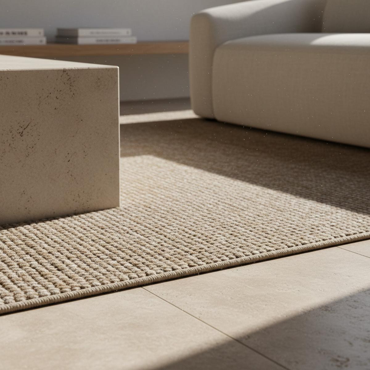 TEPPICH Flachgewebe CIMA in Beige, einfarbig, 80 x 150 cm - Beige, Textil (150/80cm) - KADIMA DESIGN