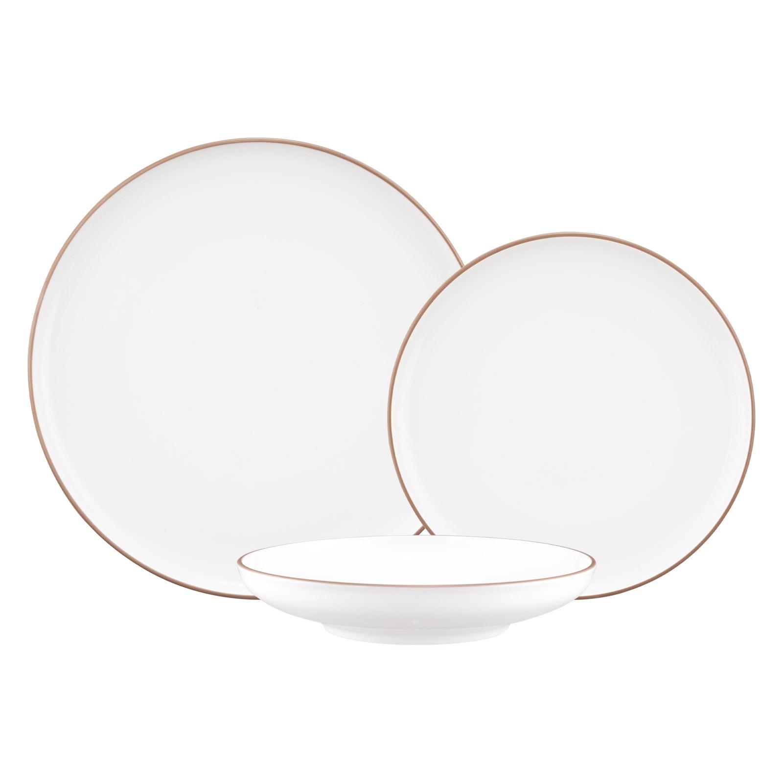 TELLER-SET Sento Home Pure Lines Cocoa Brown 18-tlg. - Hellbraun, Keramik (2/2/2cm) - Seltmann Weiden