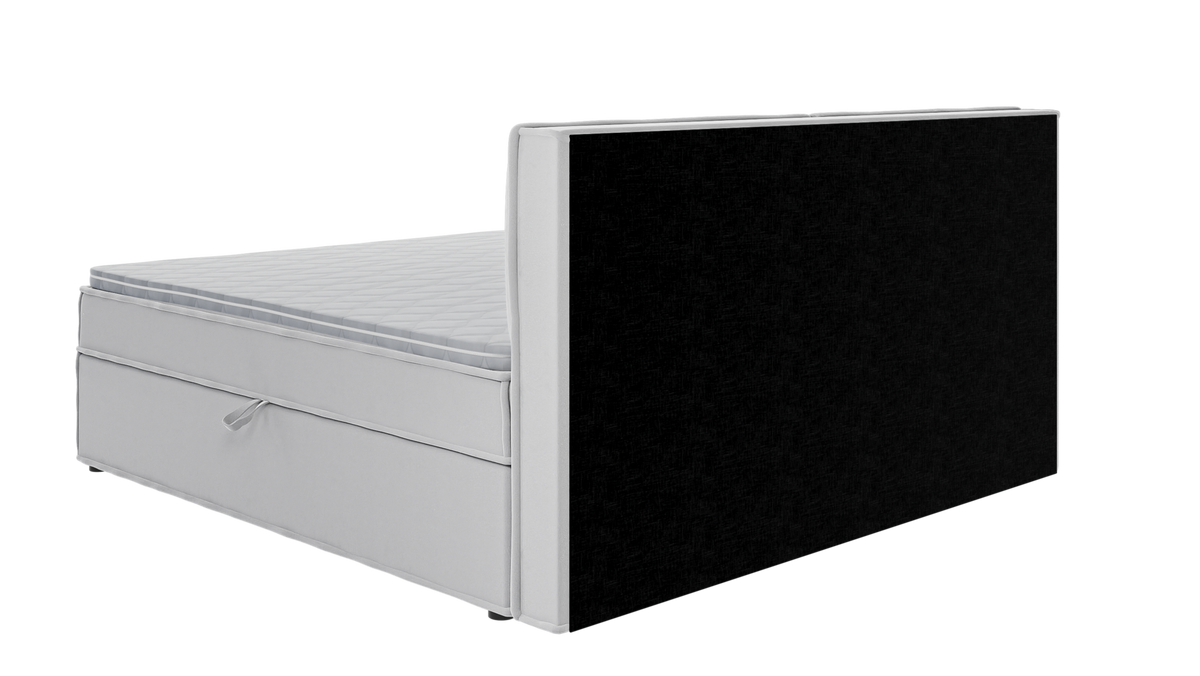 BOXBETT Eclipse 200/200 cm Silber Luxusmicrofaser - Silberfarben/Schwarz, Holz/Kunststoff (200/200cm) - S-Style Möbel