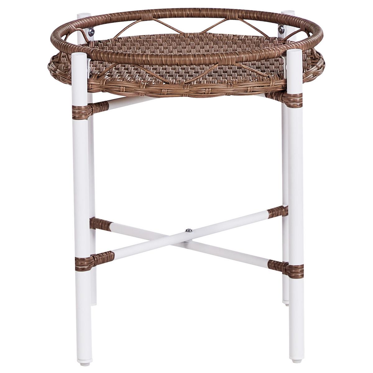 BISTRO-SET 2-Sitzer Weiß Levico - Weiß/Braun, Metall - Beliani