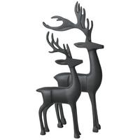 DEKOFIGUREN HIRSCHPAAR Christmas Chic schwarz 36 cm / 44 cm 2er Set - Schwarz, Metall (2/2/2cm) - Villeroy & Boch