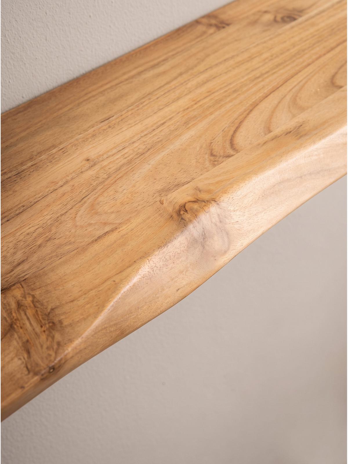 WANDREGAL ARANDA, Akazie Massivholz, handgefertigt, 100 x 20 x 3 cm - Akaziefarben, Holz (100/3/20cm) - KADIMA DESIGN